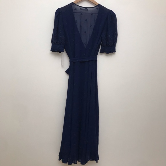 NWT REFORMATION Annalise Midi Wrap Dress Danube - Picture 9 of 10
